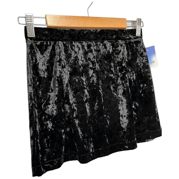 New Nordstrom Abound Crushed Velvet Velour Mini Retro 90s Y2K Skirt Black S - Picture 5 of 11
